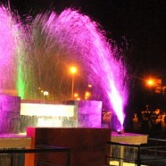 General Levalle puso en marcha una fuente de aguas danzantes